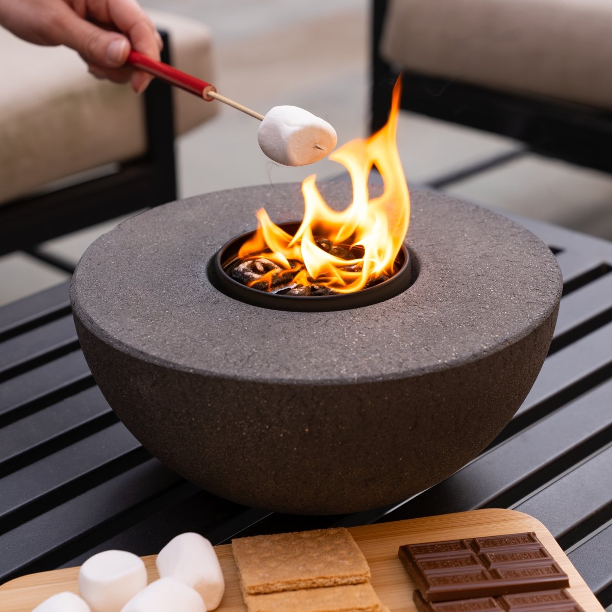 Concrete Semi-Round Fire Pit