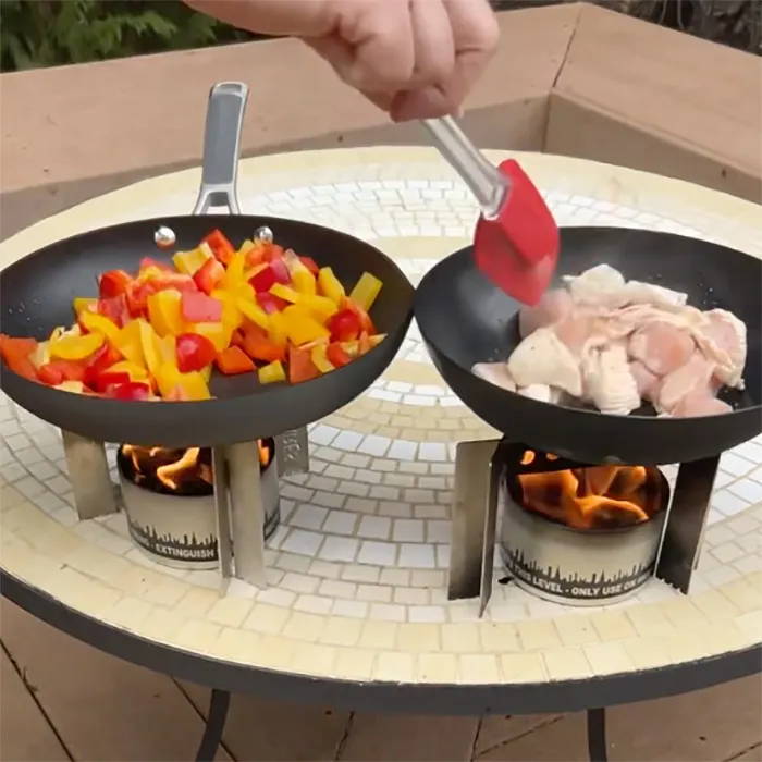 Chicken and Peppers Stir Fry Recipe on a Camp Stove