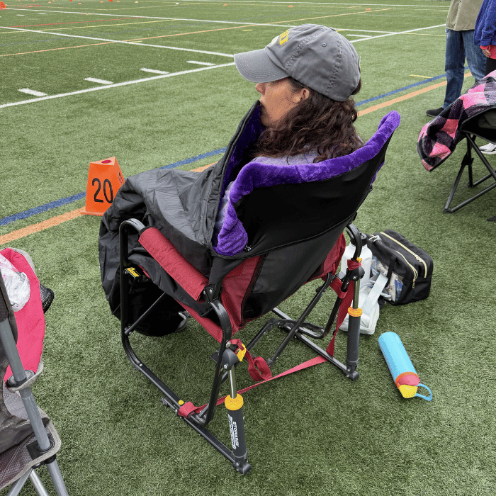Wrapped up on the sideline